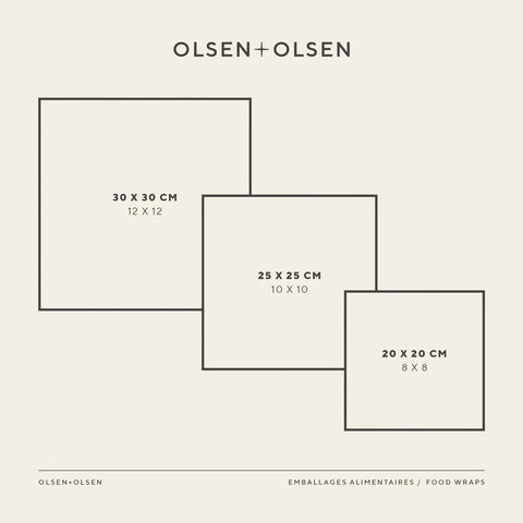 Olsen+Olsen 3-pack Beeswax Wraps